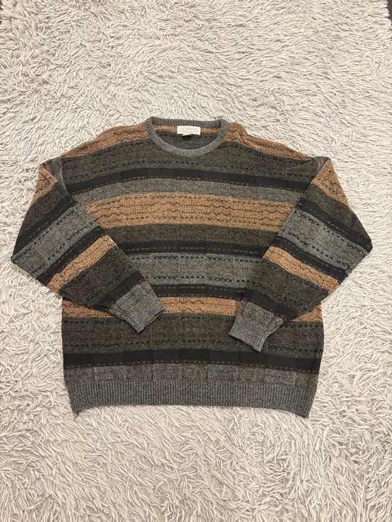 Gianfranco Ruffini Other - Vintage Gianfranco Ruffini Italy Sweater Men Size XL Brown Grandpa Abstract Y2K